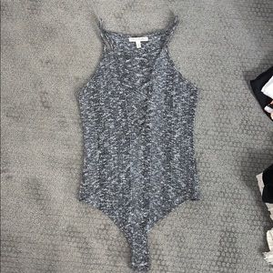 Grey body suit